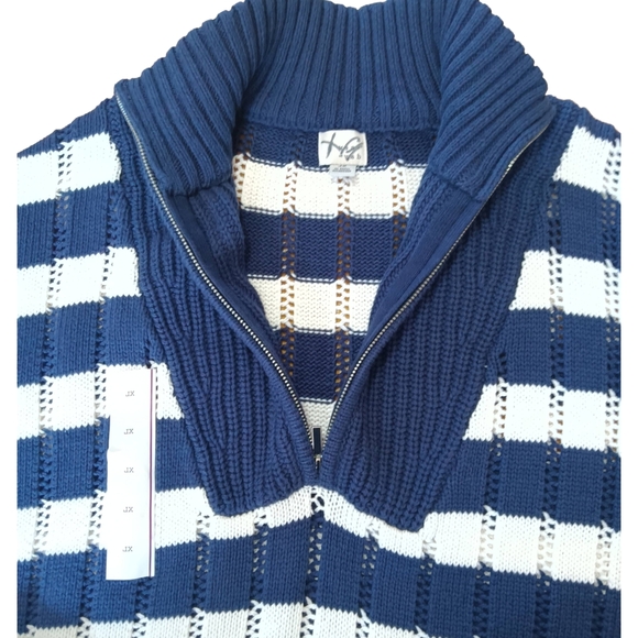 a new day Blue and White Striped Cowl Neck Sweater NWOT - Picture 5 of 7